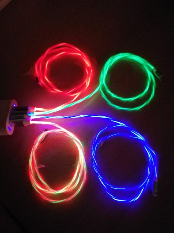 1m LED USB A auf USB C Leuchtendes Ladekabel
