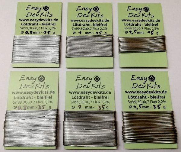Lötdraht Lötzinn mit Flussmittel Sn99,3Cu0,7 Flux 2,2% bleifrei